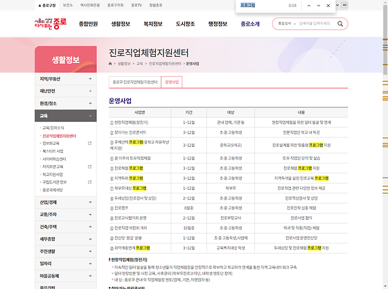 프로그램 = 계획, 활동, 수업, 수강, 지원