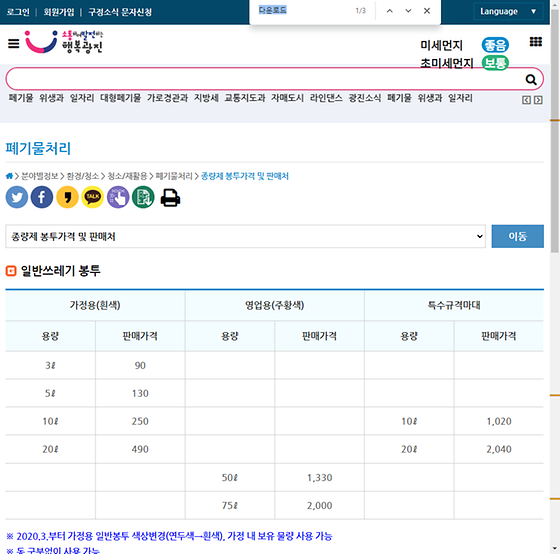 다운로드 = 내려받기
