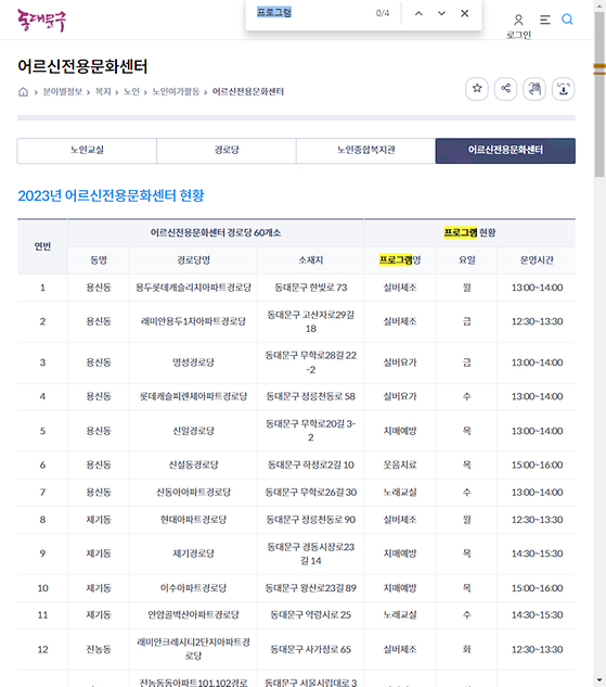 프로그램 = 계획, 활동, 수업, 수강, 지원