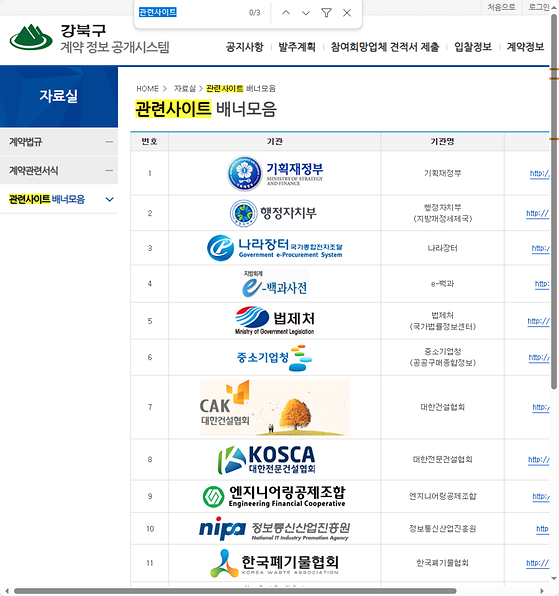 관련사이트 = 관련기관