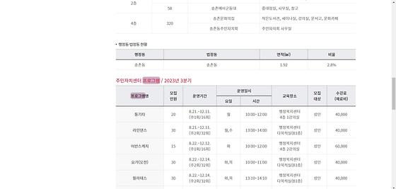 프로그램 = 계획, 활동, 수업, 수강, 지원