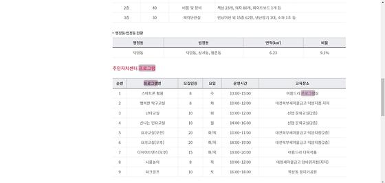 프로그램 = 계획, 활동, 수업, 수강, 지원