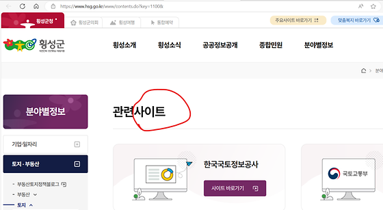 횡성군 '사이트'