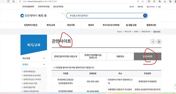 인천광역시청 '사이트'