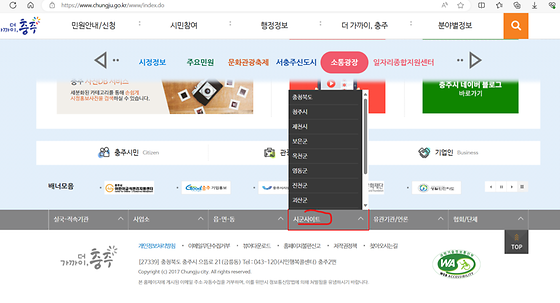 충주시청 '사이트'